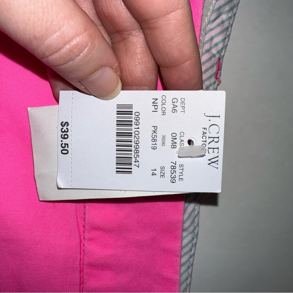 J. Crew 7" Chino Shorts Size 14 Wildflower Pink Deadstock Preppy Summer - Picture 12 of 12